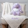 Personalised Toffee Moon Blanket And Lilac Bashful Toy, thumbnail 2 of 5