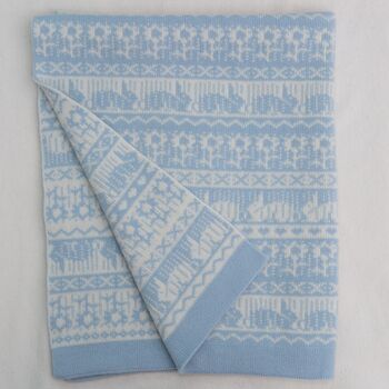 Cashmere Baby Blanket In Blue, 3 of 7