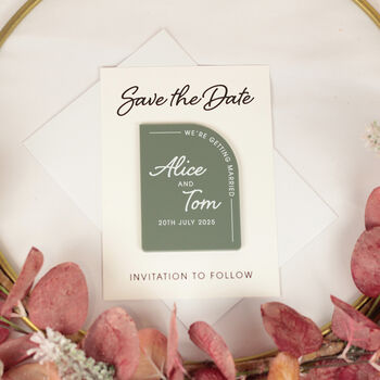 Modern Arch Acrylic Wedding Save The Date Magnets, 3 of 5