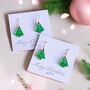 Cute Bubble Glass Christmas Tree Earrings, thumbnail 1 of 6