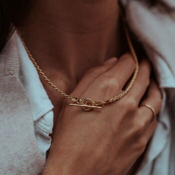 Olivia Rope Chain Necklace Gold Plated, 5 of 11