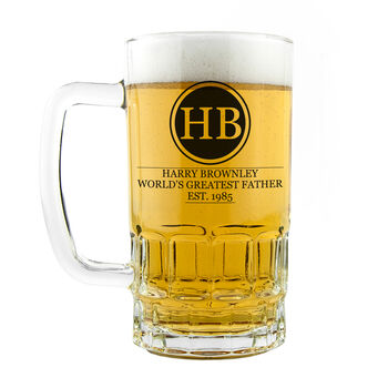 Personalised Initials Beer Glass Tankard, 5 of 6