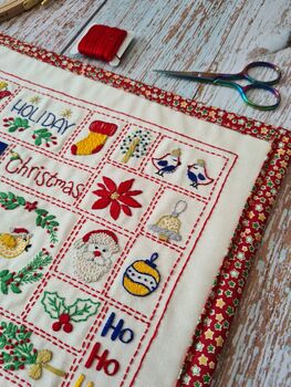 Christmas Advent Calendar Hand Embroidery Kit, 7 of 12