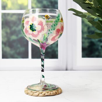 Hand Painted Floral Gin Glass, 4 of 5