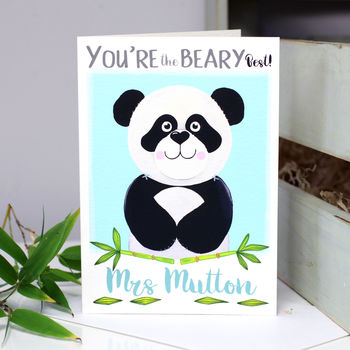 Personalised 'The Beary Best' Panda Card, 3 of 8