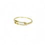 Safety Pin Cz Rings, Rose Or Gold Plated 925 Silver, thumbnail 2 of 11