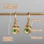 Emerald And Gold Vermeil Plated Hoop Earrings, thumbnail 4 of 5