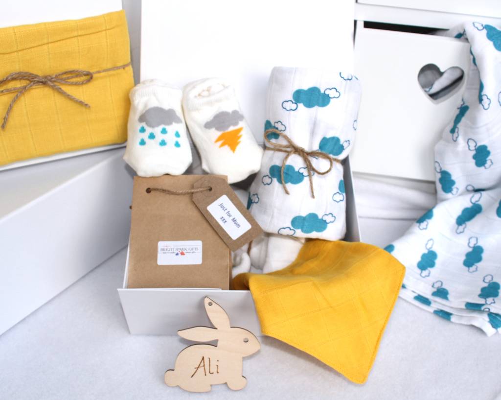 Unisex Baby Gift Box Cloud Print, 1 of 5