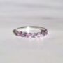 Pink Sapphire And Pink Amethyst Half Eternity Band, thumbnail 1 of 12
