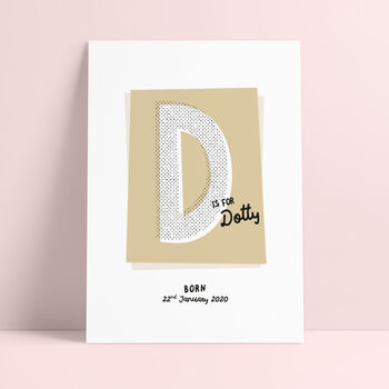 Retro Letter Personalised Typography Name Print, 7 of 10