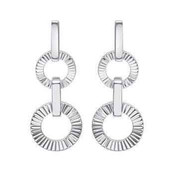 Radiant Circle Silver Drop Earrings, 2 of 4