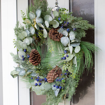 Eucalyptus And Blue Berry Christmas Wreath, 3 of 5