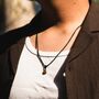 Mini Gold Tigers Eye Gemstone Pendant Necklace For Men, thumbnail 8 of 12