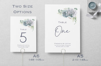 Wedding Table Numbers And Table Names Succulent Design, 4 of 4