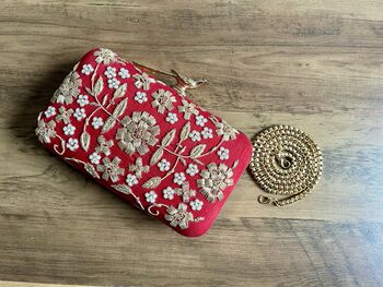 Sofia Kaur Red Bridal Clutch, 4 of 6