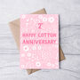 Cotton Floral 2nd Anniversary Card, thumbnail 3 of 3