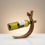 Rabbit And Squirrel Balancing Wooden Wine Bottle Holder, thumbnail 2 of 8