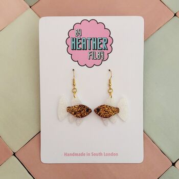 Sparkly Guppy Fish Earrings / Gift For Fish Keepers / Sparkly Fish Earrings, 6 of 10