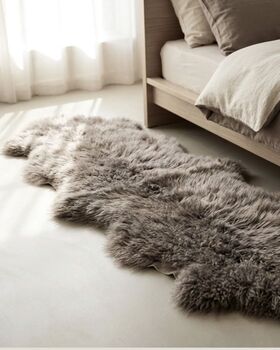 100% Natural Mongolian Sheepskin Rug Medium, 9 of 12