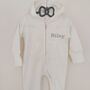 Personalised Baby Toddler Hooded Cotton Onesie, thumbnail 8 of 12