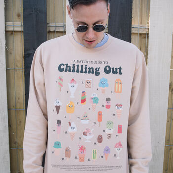 Chilling Out Men's Ice Cream Guide Sweatshirt, 3 of 4