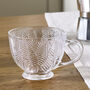 Feuille Embossed Clear Glass Mug, thumbnail 1 of 3