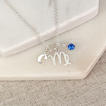 Personalised Sterling Silver Virgo Necklace, 2 of 7