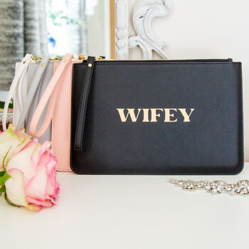 Wifey Hen Do Wedding Or Honeymoon Clutch Bag, 3 of 6