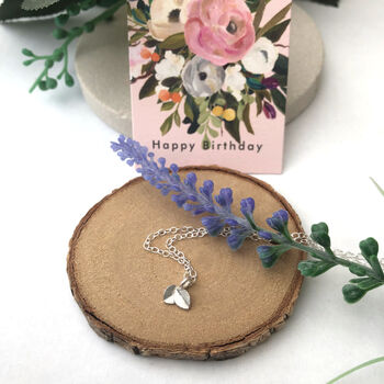 Personalised Thank You Teacher Gift Sterling Silver Mini Leaf Necklace, 9 of 12