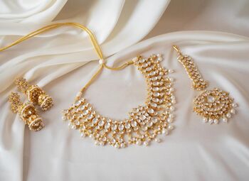 Ananya Bridal Gold Plated Kundan Jewellery Set, 6 of 6