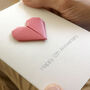 Personalised 12th Silk Anniversary Origami Heart Card, thumbnail 7 of 7