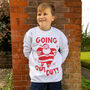 Going Out Out Santa Boys' Christmas Jumper, thumbnail 3 of 4