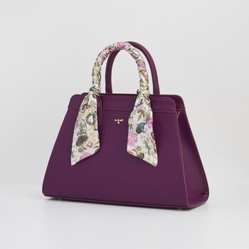 Floral Engravings Large Plum Tote, 3 of 6