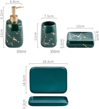 Ceramic Bathroom Accessories Luxury Set Dark Green, 5 of 5