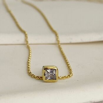 Princess Cut Diamond On The Chain Necklace, 2 of 6