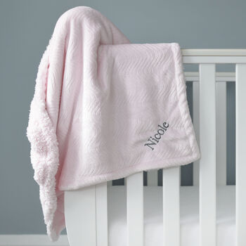 Personalised Pink Sherpa Baby Blanket, 3 of 8