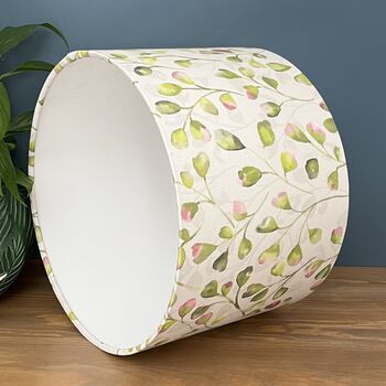 Lime Green And Pink Floral Buds Lampshades, 5 of 8