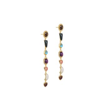 Stellar Elegance Seven Healing Stones Drop Earrings, 3 of 5