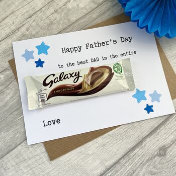 Happy Father's Day Dad/Daddy Galaxy Chocolate Card, 2 of 2