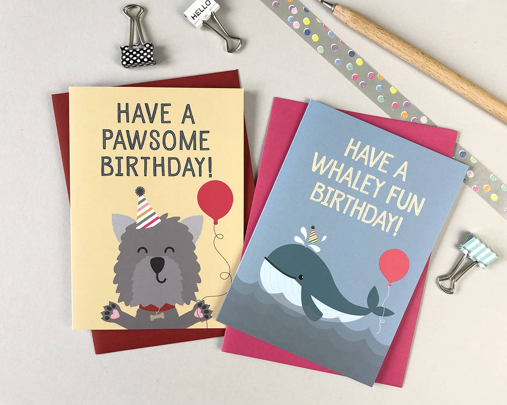 'party Animals' Birthday Card Selection Pack By Wink Design