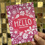 Colourful Flower Hello Greeting Card, thumbnail 2 of 3