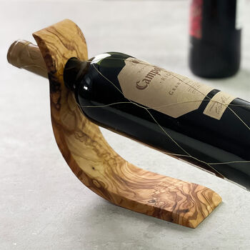 Natural Olive Wood Wine Holder, 5 of 5