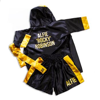 Personalised Boxing Gown And Short Set Kids And Baby, 2 of 6