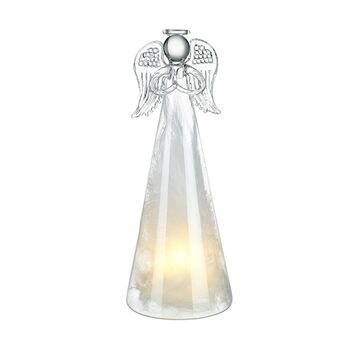 Light Up LED Glass Angel Christmas Decoration, 2 of 4