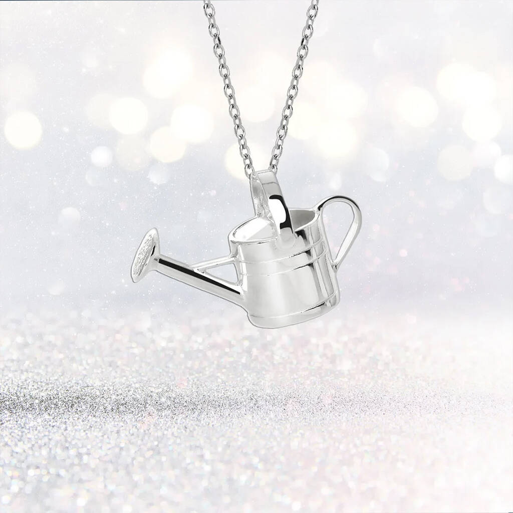 Personalised Silver Watering Can Pendant Necklace By Songs of Ink and Steel