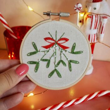 Christmas Mistletoe Embroidery Kit, 4 of 7