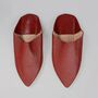 Men's Moroccan Pointed Leather Slippers, thumbnail 4 of 12