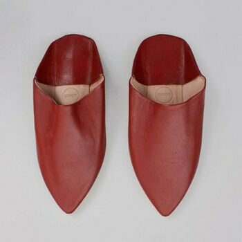 Men's Moroccan Pointed Leather Slippers, 4 of 12