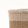 Chali: Charcoal And Sand Duo Colour Block Woven Basket, thumbnail 5 of 9