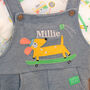 Personalised Dog Dungarees For Baby Newborn Gift, thumbnail 9 of 10